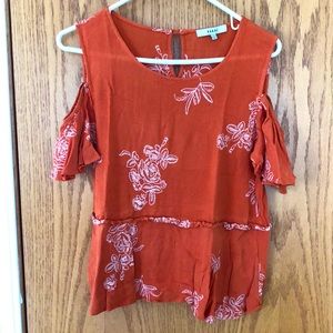 Orange cold shoulder top